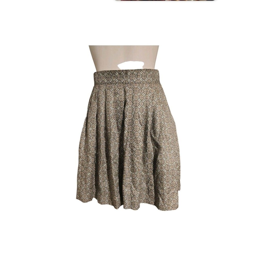JONES NEW YORK Geometric Skater Skirt Size 12 Taupe Light Academia 00032